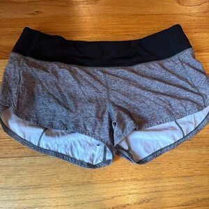 Lululemon speed up gray and black shorts